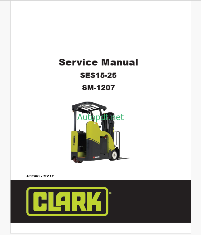 Clark SES15-25 Forklift Service Manual (SM1207)