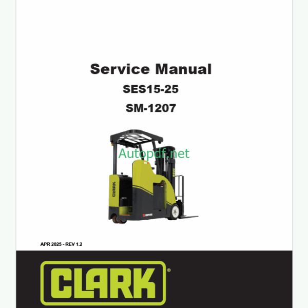 Clark SES15-25 Forklift Service Manual (SM1207)
