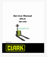 Clark WPL40 Pallet Truck Service Manual (SM1200)