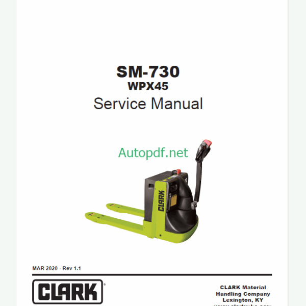 Clark WPX45 Pallet Truck Service Manual (SM730)