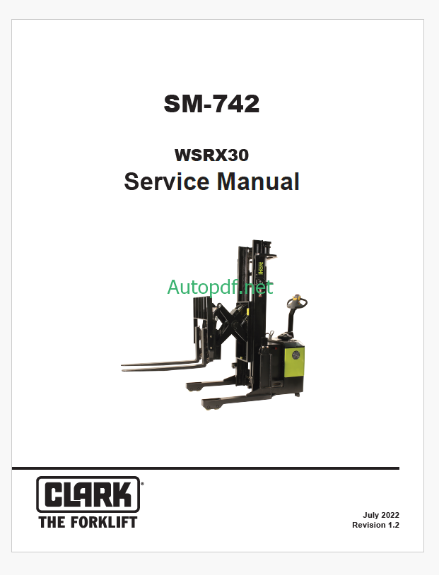 Clark WSRX30 Stacker Service Manual (SM742)