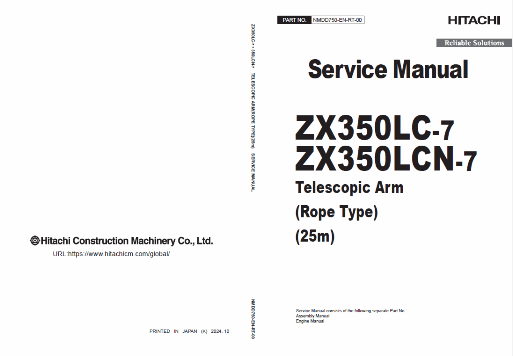 ZX350LC-7,ZX350LCN-7 Telescopic Arm (Rope type)(25m) Service Manual