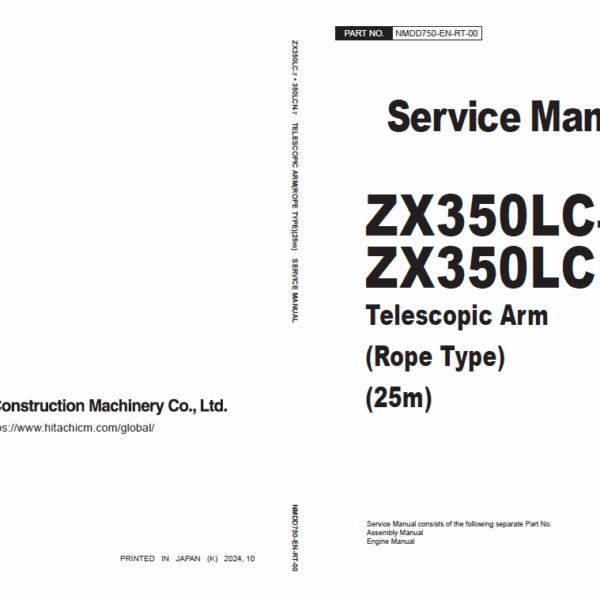 ZX350LC-7,ZX350LCN-7 Telescopic Arm (Rope type)(25m) Service Manual