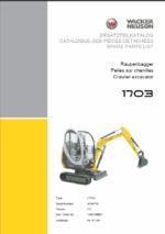 Wacker Neuson 1703 Crawler Excavator Parts Manual