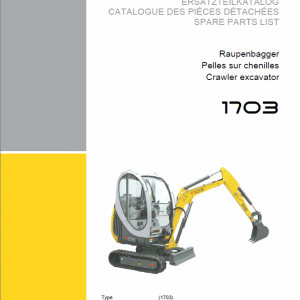 Wacker Neuson 1703 Crawler Excavator Parts Manual