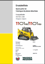 Wacker Neuson 1101C, 1101CP Skid Steer Loader Parts Manual