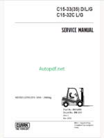 Clark C15-33(35) D,L,G and C15-32C L,G Forklift Service Manual (SM661)
