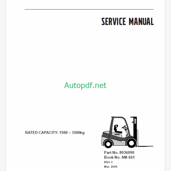 Clark C15-33(35) D,L,G and C15-32C L,G Forklift Service Manual (SM661)