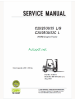 Clark C20, 25, 30, 35 L,G and C32cL Ford Engine Truck Forklift Service Manual (SM1044)