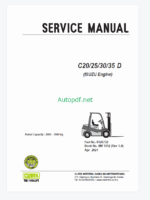 Clark C20, C25, C30, C35 D Isuzu Engine Forklift Service Manual (SM1012)