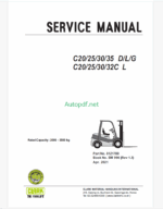 Clark C20, C25, C30, C35 D,L,G and C20, C25, C30, C32C L Forklift Service Manual (SM996