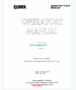 Clark C20, C25B, C20BP, CS30 Forklift Operators Manual (O-160-1)
