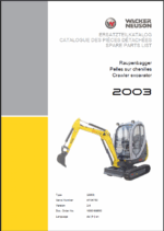 Wacker Neuson 2003 Crawler Excavator Parts Manual