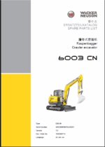 Wacker Neuson 6003 CN Crawler Excavator Parts Manual