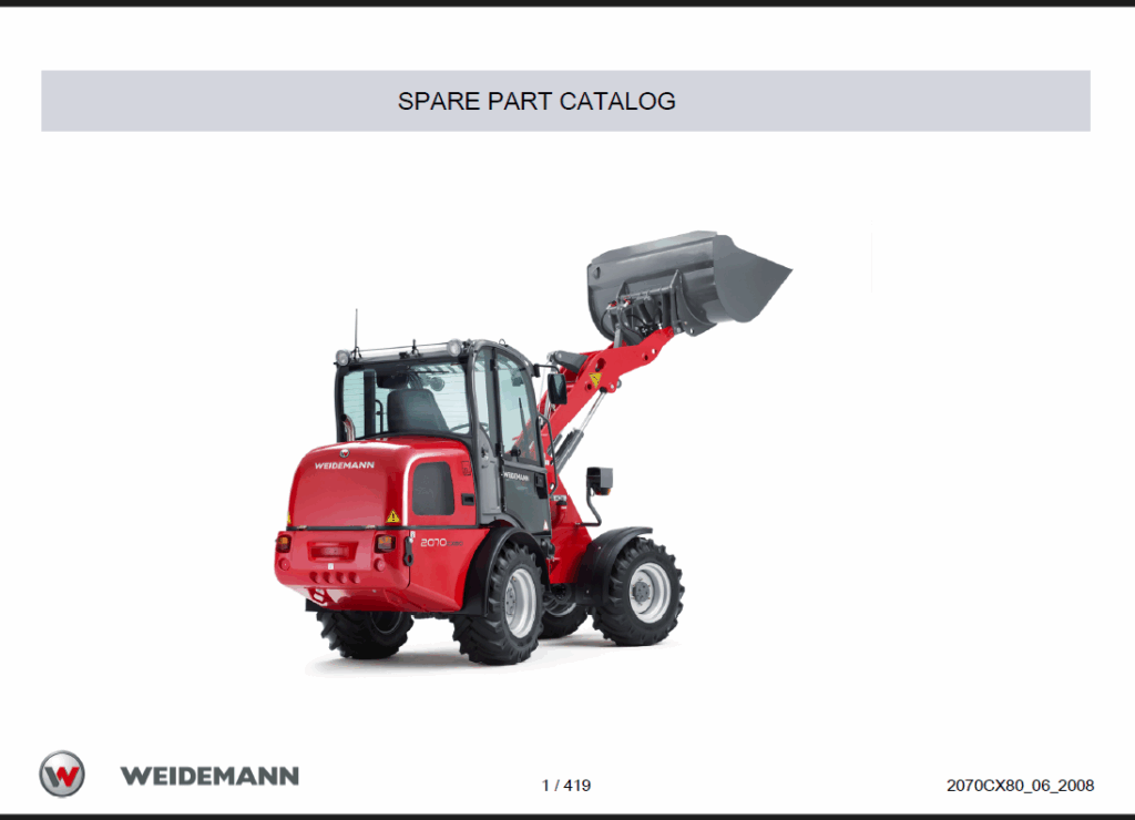Wacker Neuson 2070 Wheel Loader Parts Manual