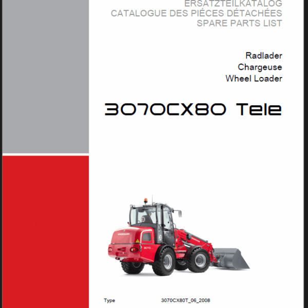 Wacker Neuson 3070CX80 Tele Wheel Loader Parts Manual