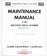 Clark C20S.U. & C25S.U. -1-436 and Above Maintenance Manual (Code 130)
