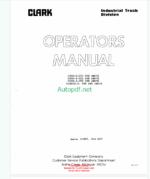 Clark C30B-1-331, C40B-1-331, C50B-1-331, CLR40B-1-548 Forklift Operators Manual (O-B81) Clark C30B-1-331, C40B-1-331, C50B-1-331, CLR40B-1-548 Forklift Operators Manual (O-B81)