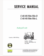 Clark C40, C45, C50s, C55s D, L Forklift Service Manual (SM942)