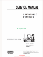 Clark C60, C70, C75, C80 D and C60, C70, C75 L Forklift Service Manual (SM751)