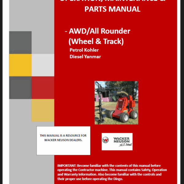 Wacker Neuson AWD All Rounder (Wheel & Track) Operation, Maintenance and Parts Manual