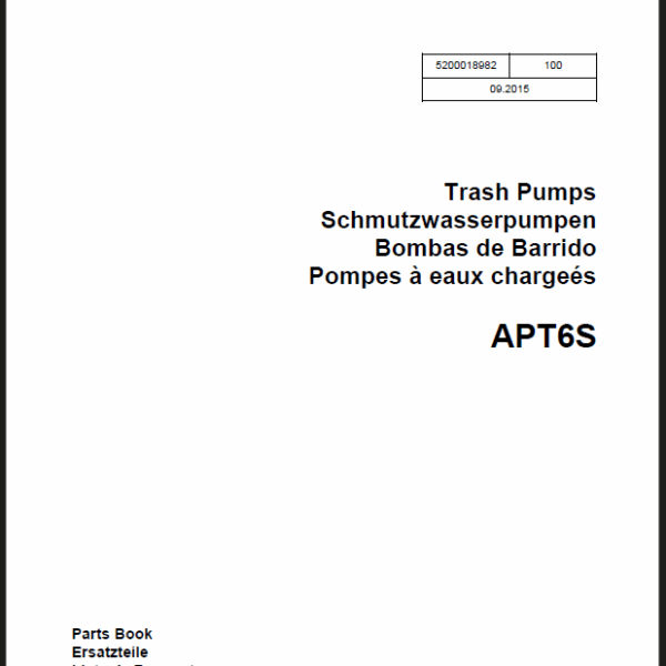 Wacker Neuson APT6S Trash Pump Parts Manual