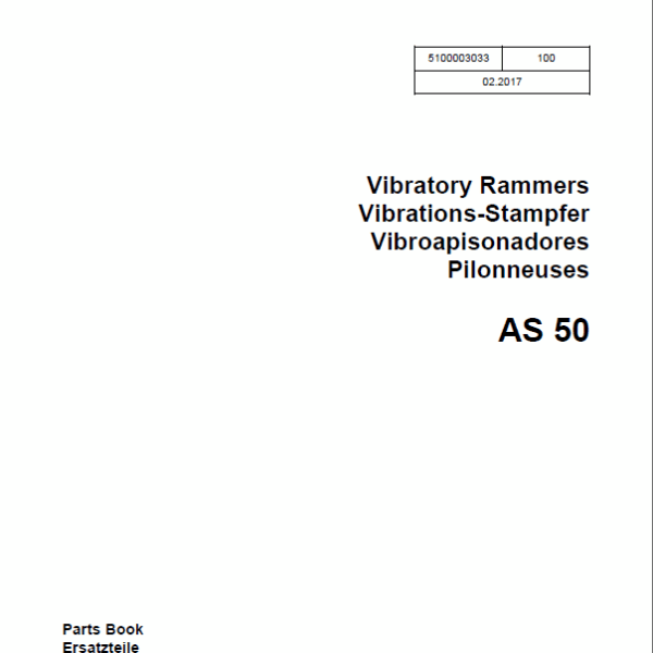 Wacker Neuson AS50 Vibratory Rammers Parts Manual
