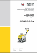 Wacker Neuson APU3050e Vibratory Plate Parts Manual