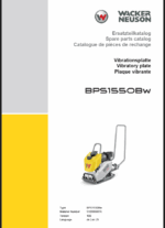 Wacker Neuson BPS1550Bw Vibratory Plate Parts Manual