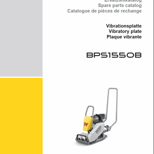Wacker Neuson BPS1550B Vibratory Plate Parts Manual