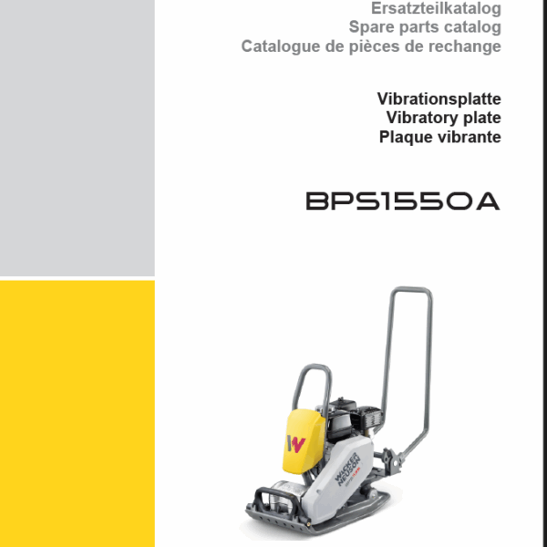Wacker Neuson BPS1550A Vibratory Plate Parts Manual
