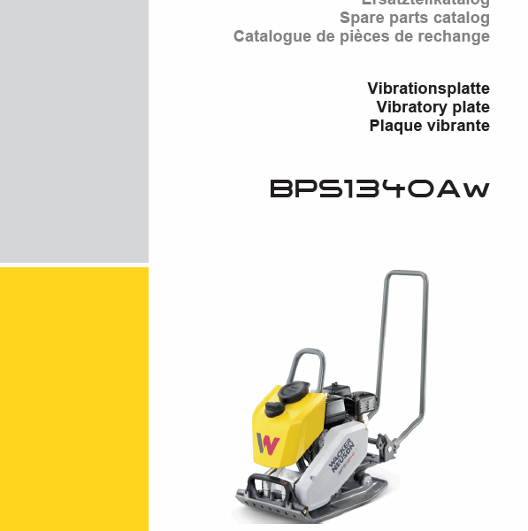 Wacker Neuson BPS1340Aw Vibratory Plate Parts Manual