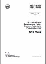 Wacker Neuson BPU 2540A Reversible Plates Parts Manual