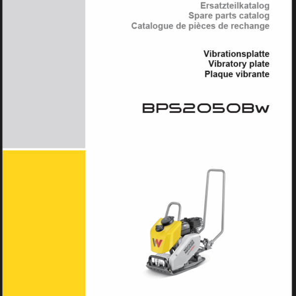 Wacker Neuson BPS2050Bw Vibratory Plate Parts Manual