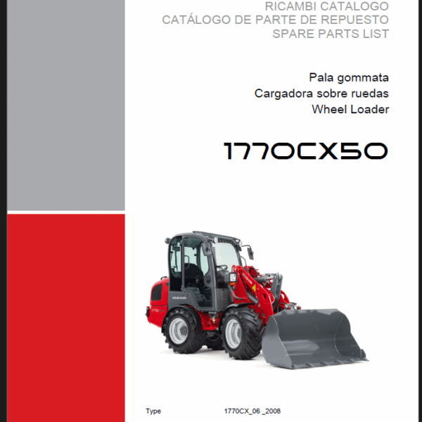 Wacker Neuson 1770CX50 Wheel Loader Parts Manual