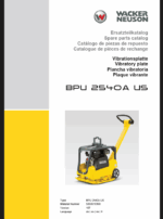 Wacker Neuson BPU 2540A US Vibratory Plate Parts Manual