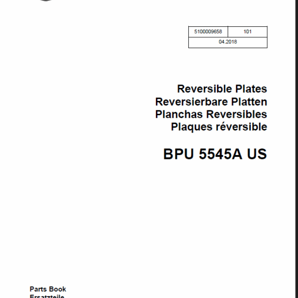 Wacker Neuson BPU 5545A US Reversible Plates Parts Manual