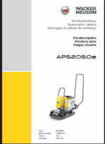 Wacker Neuson APS2050e Vibratory Plate Parts Manual