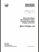 Wacker Neuson BPU 3750Ats US Reversible Plates Parts Manual