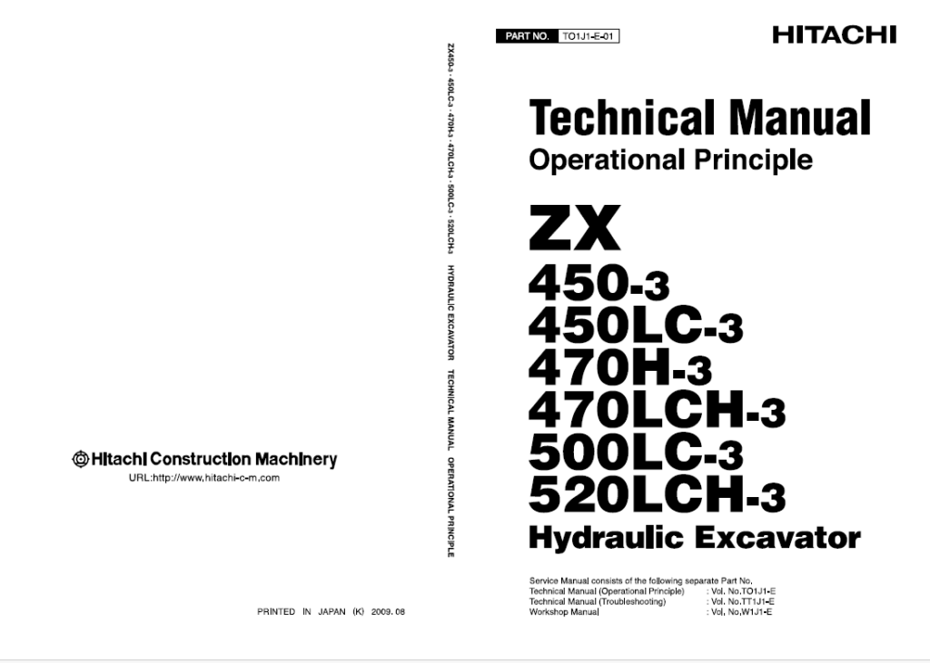 ZX450-3,zx450LC-3,zx470H-3,zx470LCH-3,zx500LC-3,zx520LCH-3 Technical Manual (Operation Principle)