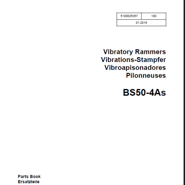Wacker Neuson BS50-4As Vibratory Rammers Parts Manual
