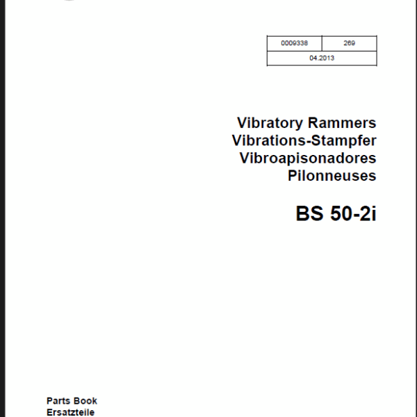 Wacker Neuson BS50-2i Vibratory Rammers Parts Manual