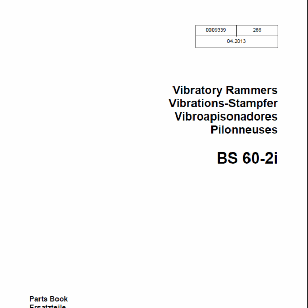 Wacker Neuson BS60-2i Vibratory Rammers Parts Manual