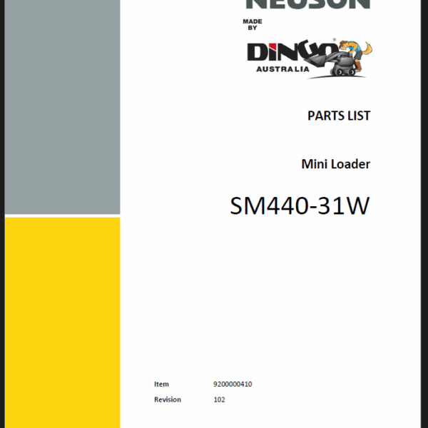 Wacker Neuson Dingo SM440-31W Mini Loader Parts Manual