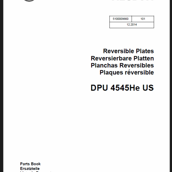 Wacker Neuson DPU 4545He US Reversible Plates Parts Manual