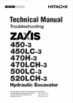 ZX450-3,ZX450LC-3,ZX470H-3,ZX470LCH-3,ZX500LC-3,ZX520LCH-3 Technical manual (Troubleshooting)
