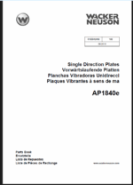 Wacker Neuson AP1840e Single Direction Plates Parts Manual
