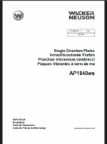 Wacker Neuson AP1840we Single Direction Plates Parts Manual