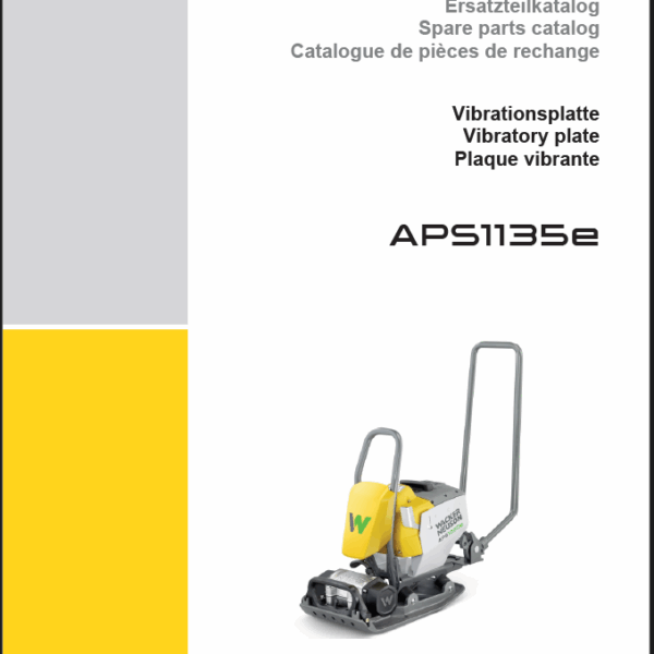 Wacker Neuson APS1135e Vibratory Plate Parts Manual