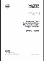 Wacker Neuson DPU 3750Hts Reversible Plates Parts Manual